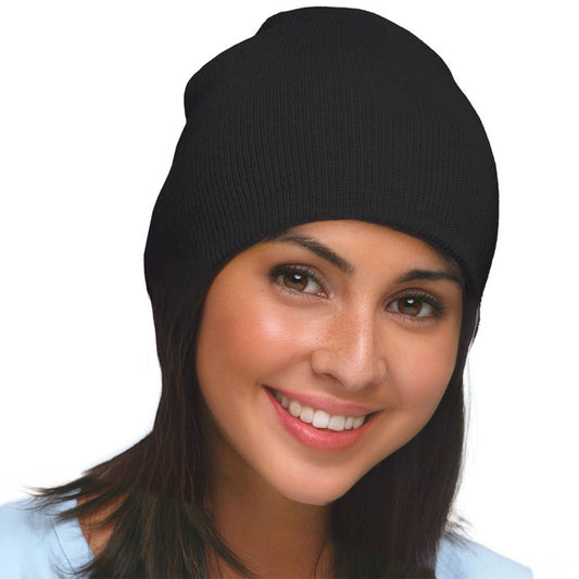 Beanie Black front Model