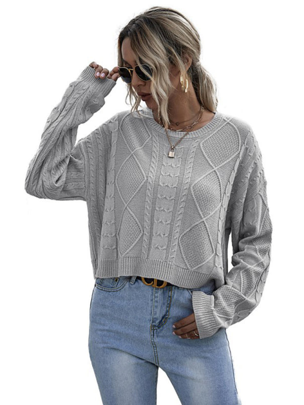 Crew Neck Long Sleeve Casual Sweater