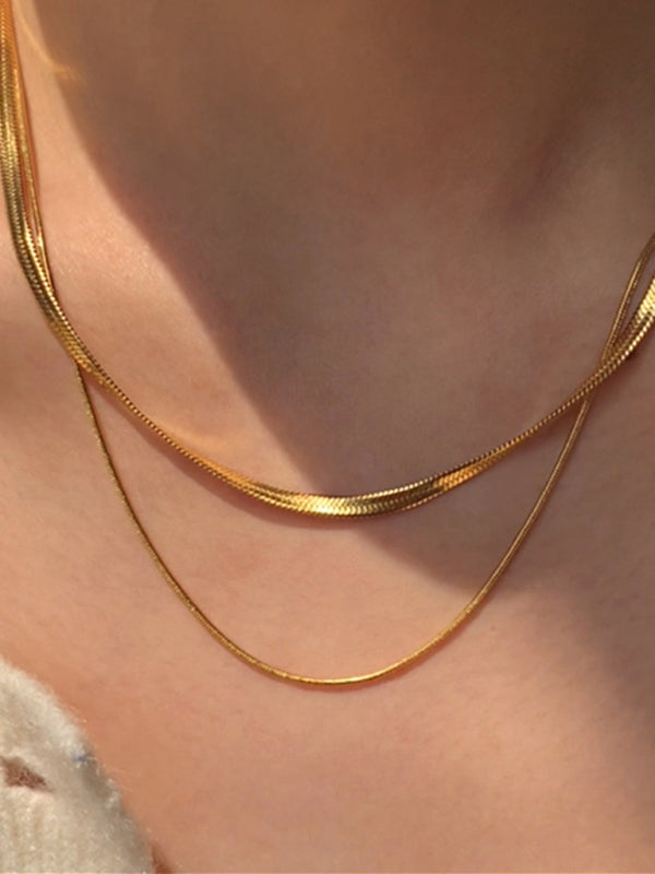 Double Layer Necklace Gold