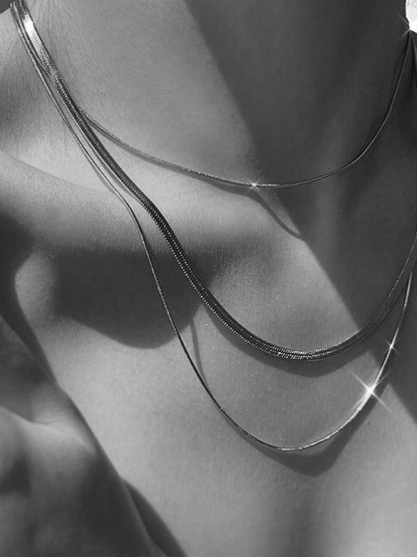 Double Layer Necklace Silver