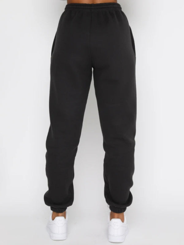 Essential Crew Jogger Set black pants back