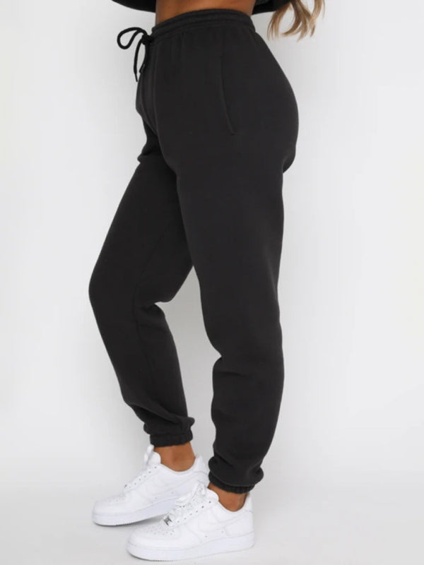 Essential Crew Jogger Set black pants side