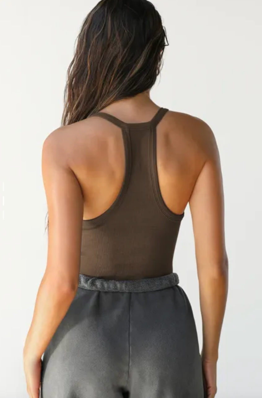 Sexy, slim fit U shape tank top with racer back. back shot