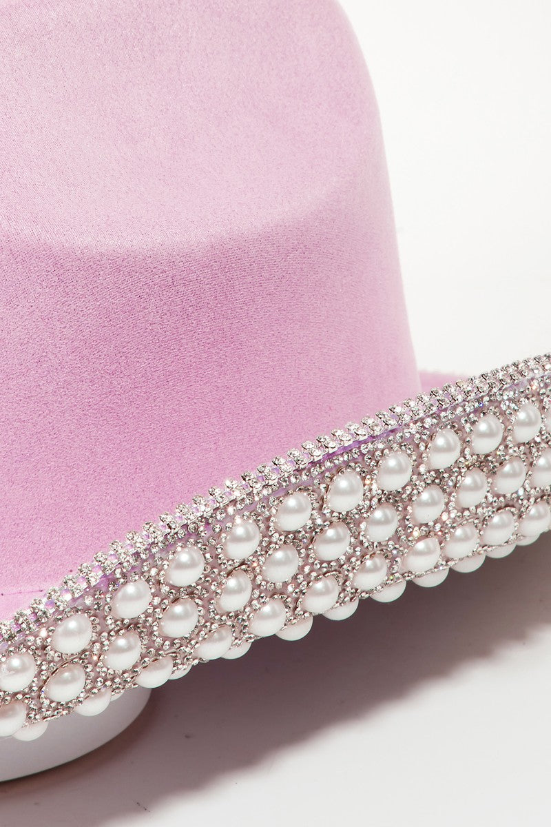 Fame Pave Rhinestone Cowboy Hat details side