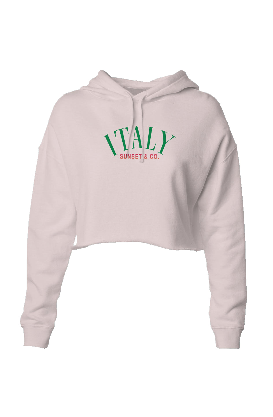 Lightweight Crop Hoodie - Italy Lt Pink