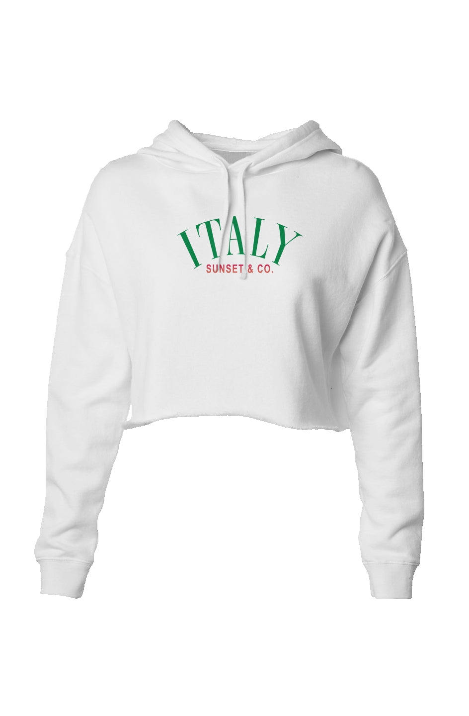 Lightweight Crop Hoodie - Italy White