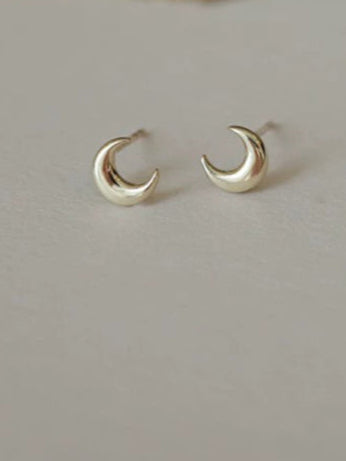 Mini Crescent Moon Stud Earrings