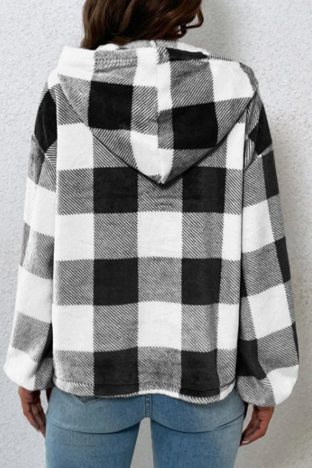 Plaid Pullover Hoodie back