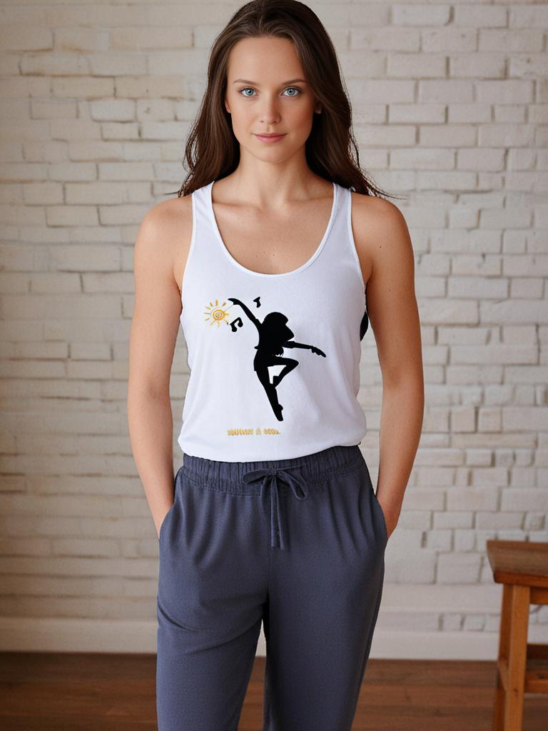 Racer Back Tank - Dance White