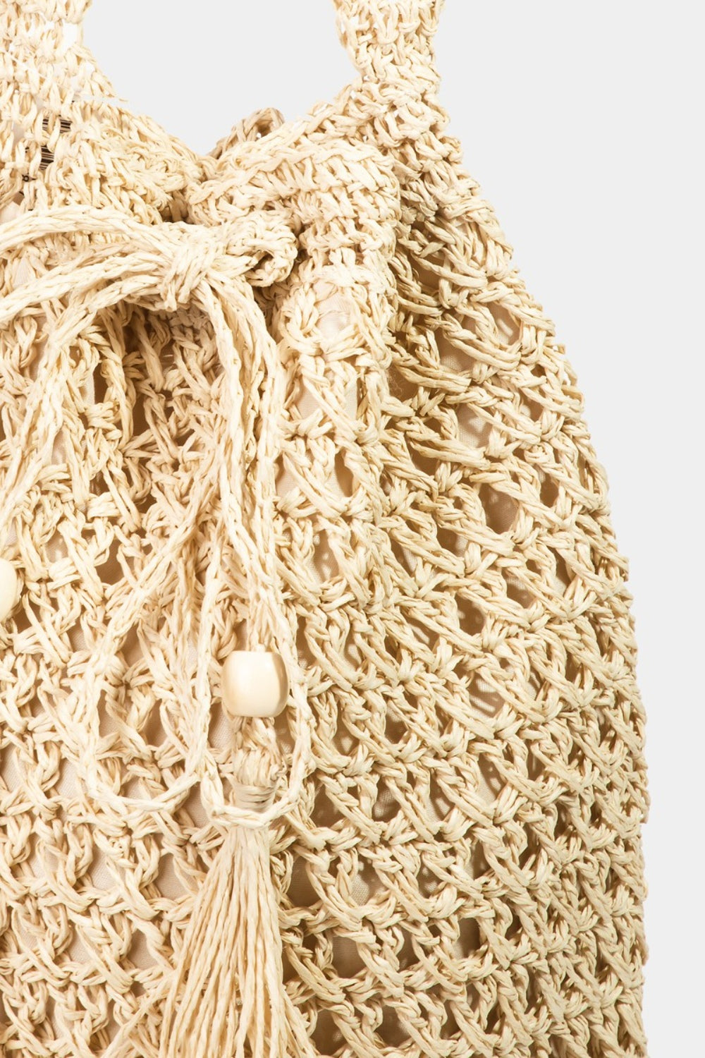 The Straw Drawstring Tote detail