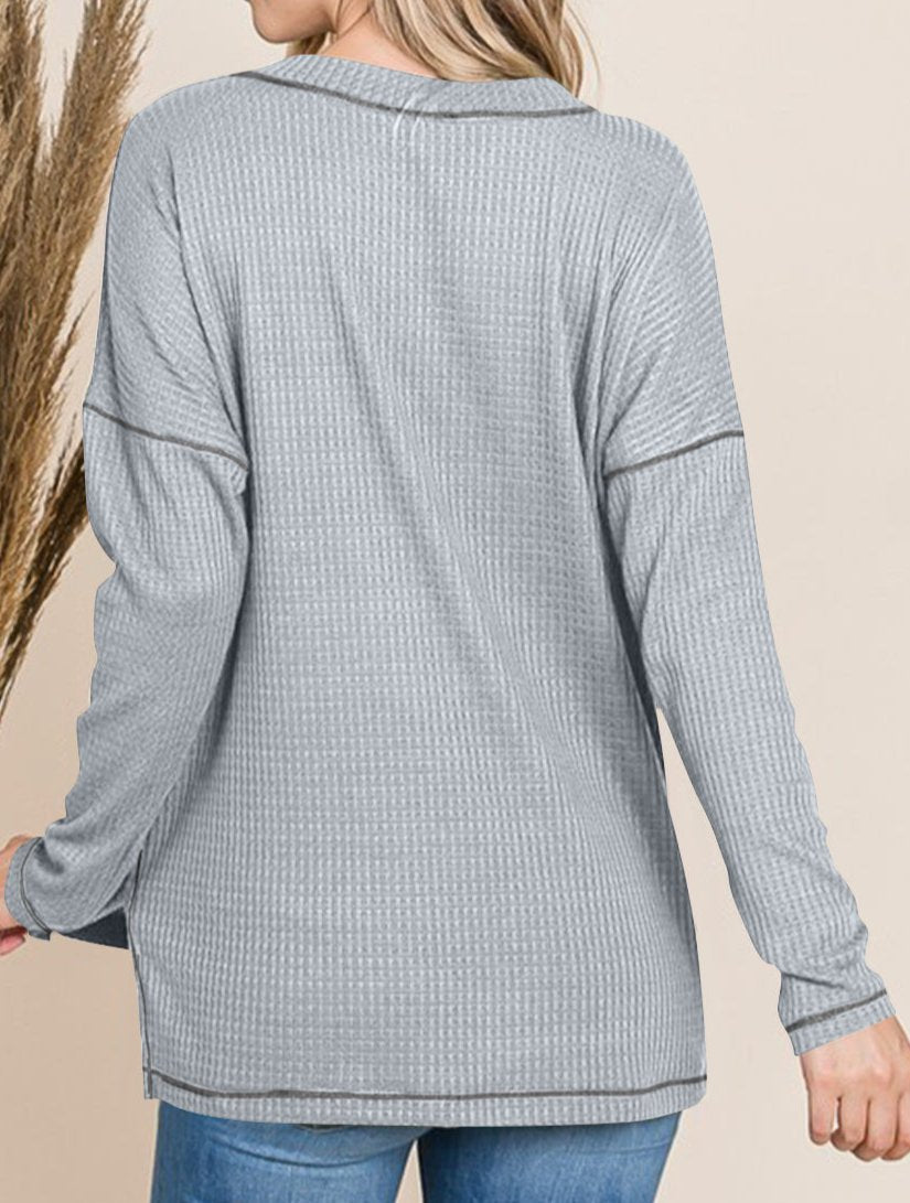 V Neck Long Sleeve Top