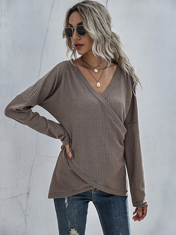 Deep V Neck Knit Sweater