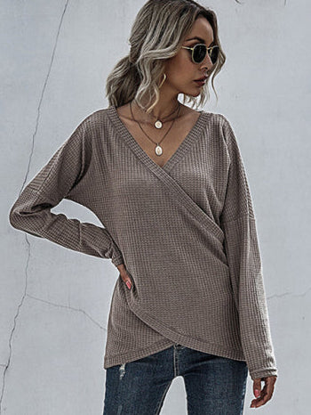 Deep V Neck Knit Sweater