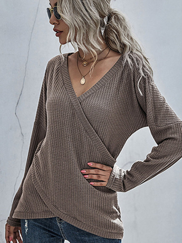 Deep V Neck Knit Sweater