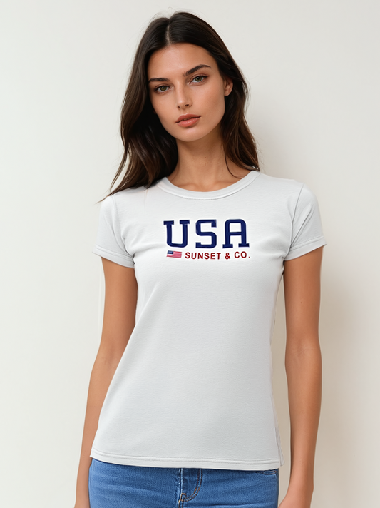 Jersey Crew Neck T-Shirt - USA