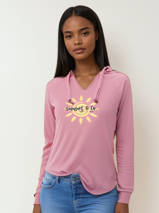 Lightweight Hooded Pullover - Sunset Logo