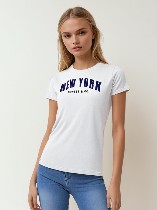 Jersey Crew Neck T-Shirt - New York